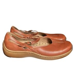 Klogs Tan Leather Mary Jane Comfort Shoes Women's Size 10 M Adjustable Strap